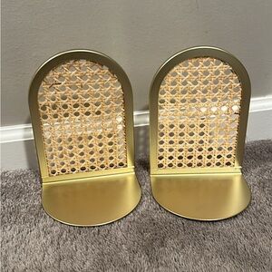 Gold and Tan Woven Bookends